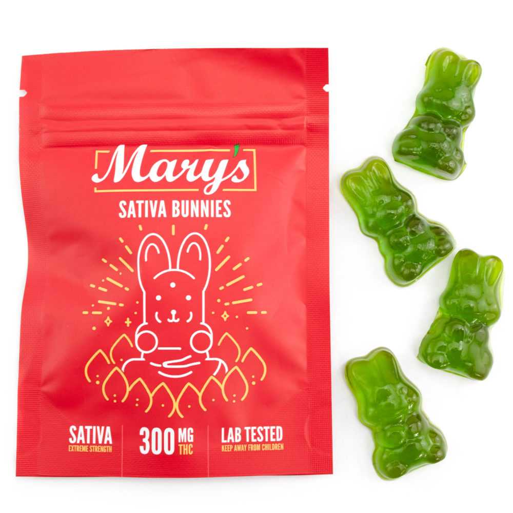Marys EDIBLES 300mg Westcoast SATIVA Bunnies