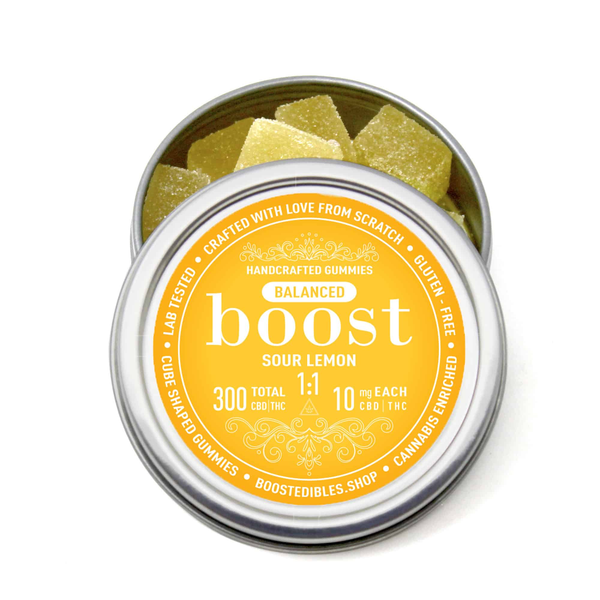 Boost Edibles Gummy - Sour Lemon (300mg CBD), CBD gummies, Edibles cbd
