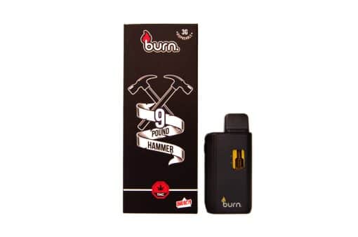 Burn Disposable Vapes – 9 Pound Hammer (Indica) (3 Gram)