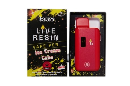 Burn Live Resin Disposable Vapes – Ice Cream Cake (Indica) (2 Gram)