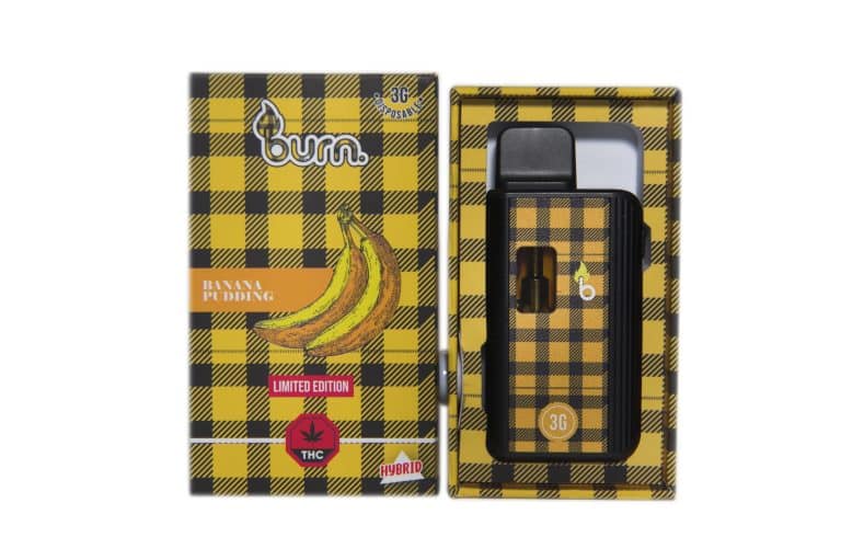 3 Gram Burn Disposable Vapes – Banana Pudding (Hybrid) (3 Gram)