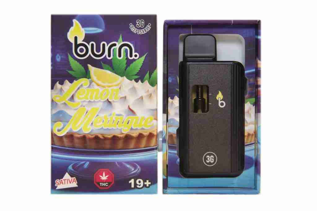 3 Gram Burn Disposable Vapes – Lemon Meringue (Sativa) (3 Gram)