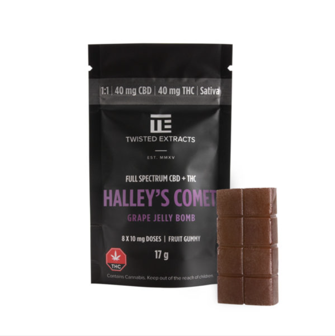 Twisted Extracts – Grape Halley’s Comet Jelly Bomb (40mg THC + 40mg CBD)