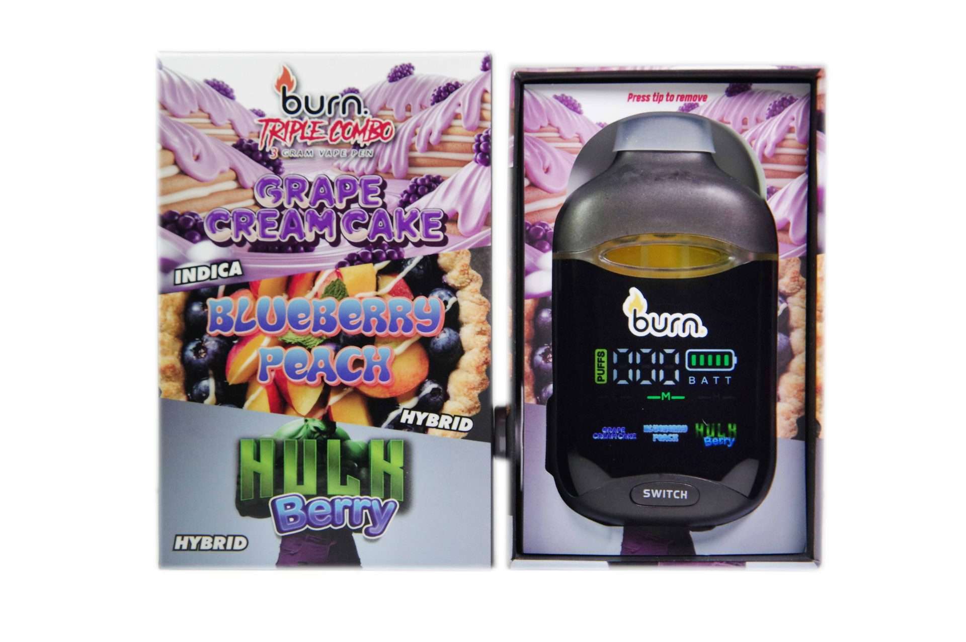 Burn Triple Threat THC Disposable Vapes – (3G)