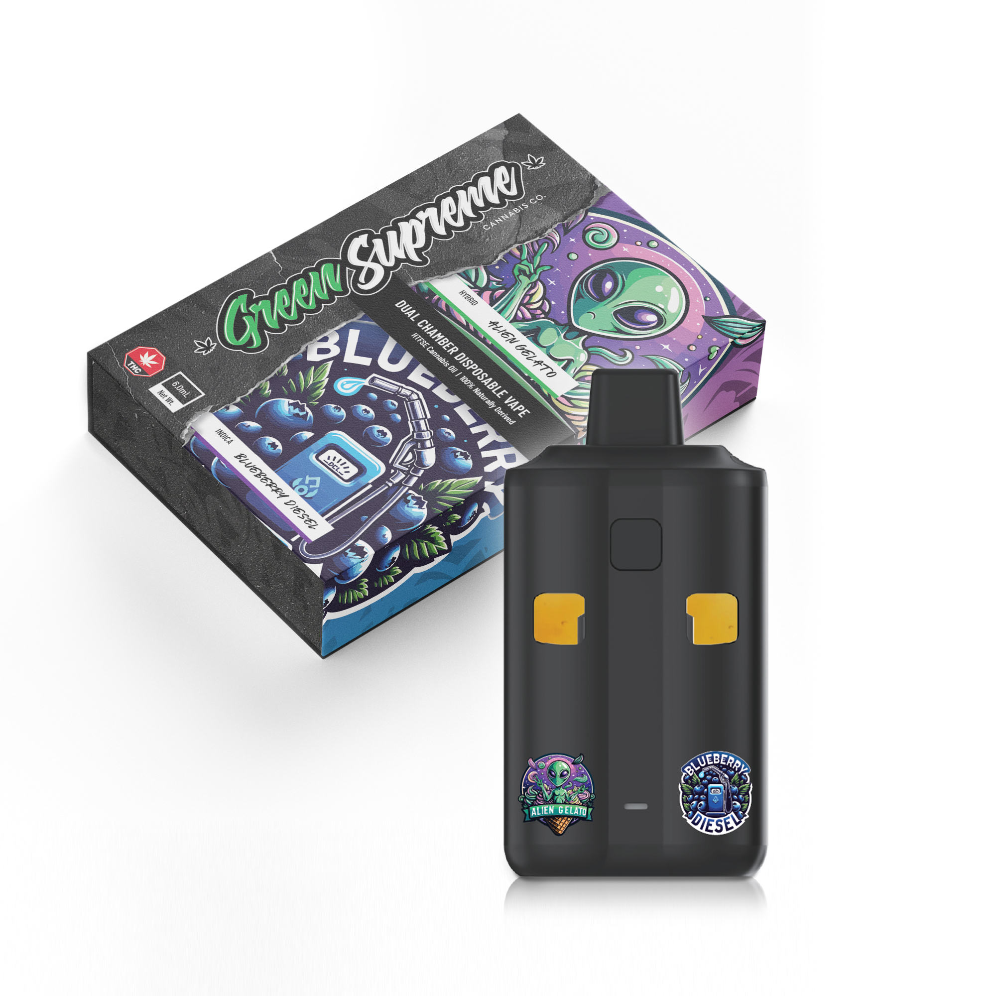 Green Supreme – Dual Chamber Disposable THC Vape Pen (6g) - Image 3
